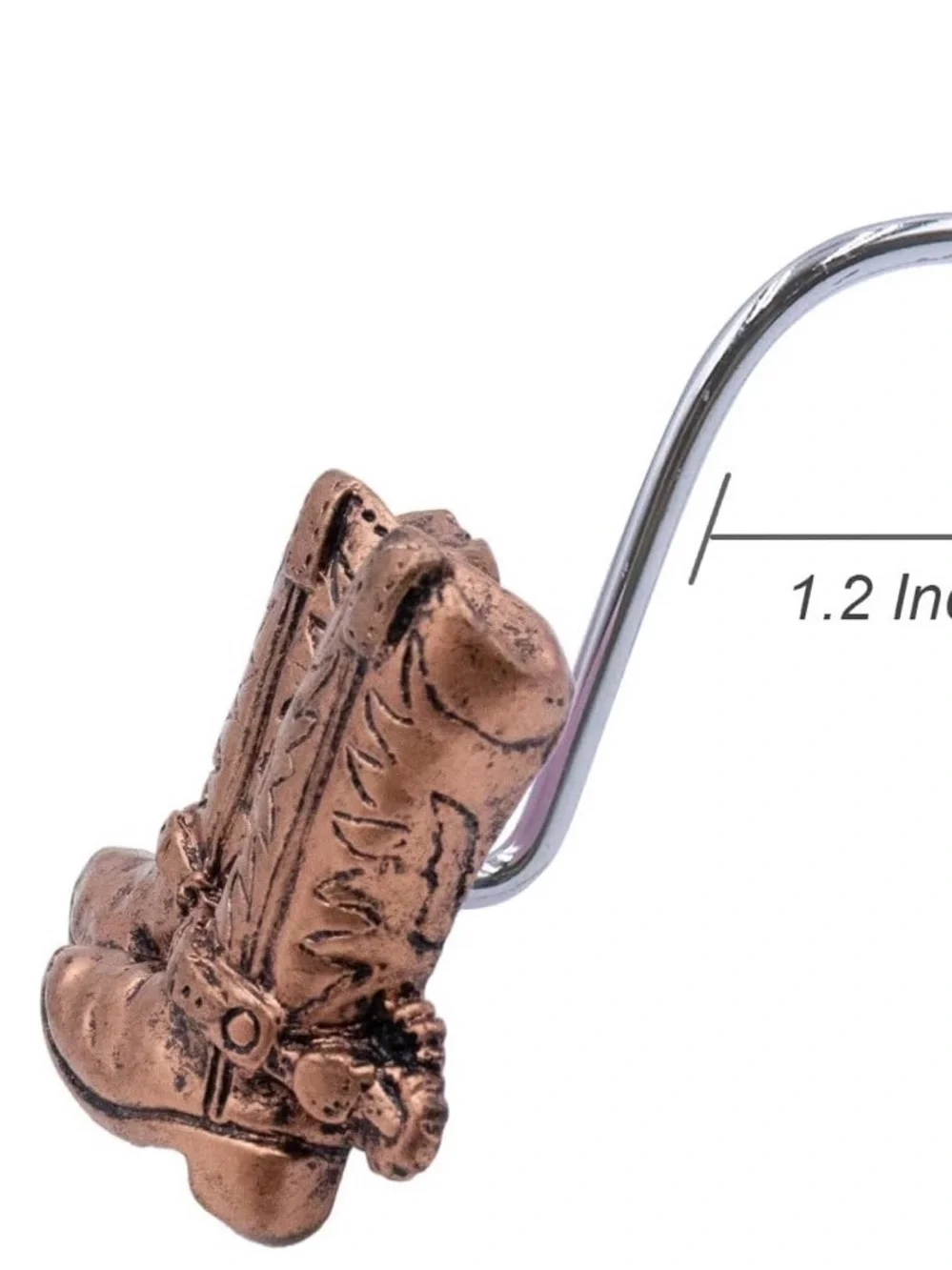 Rustic Copper Western shower curtain hooks - Set of 12